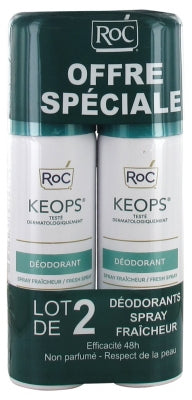 Roc Keops Freshness Spray Deodorant 2 X 100Ml