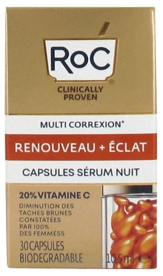 Roc Multi Correxion Renewal + Radiance Capsules Serum Night 30 Biodegradable Capsules