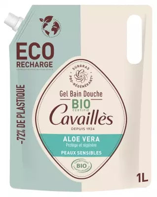 Rogé Cavaillès Shower Bath Gel Sensitive Skins Aloe Vera Organic Eco-Refill 1L