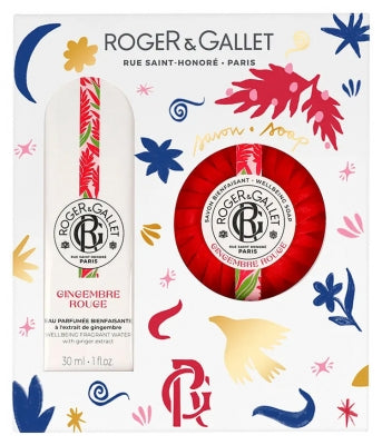 Roger & Gallet Gingembre Rouge Coffret Eau Parfumée Bienfaisante 30 Ml + Soap Bienfaisant 100 Gr Offert