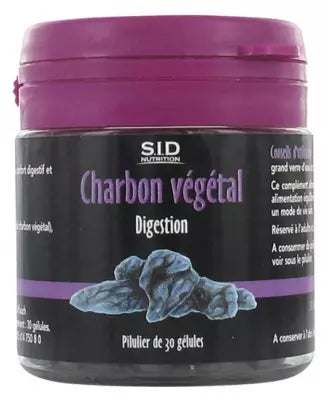 S.I.D Nutrition Digestion Vegetable Coal 30 Capsules