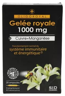 S.I.D Nutrition Oligoroyal Royal Jelly 1000 Mg + Copper + Manganese 20 Phials
