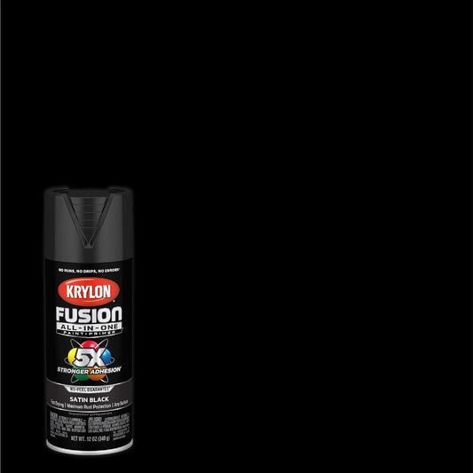 Krylon Fusion All-In-One Adhesive Spray Paint for 12 Ounce (Pack of 1), Black