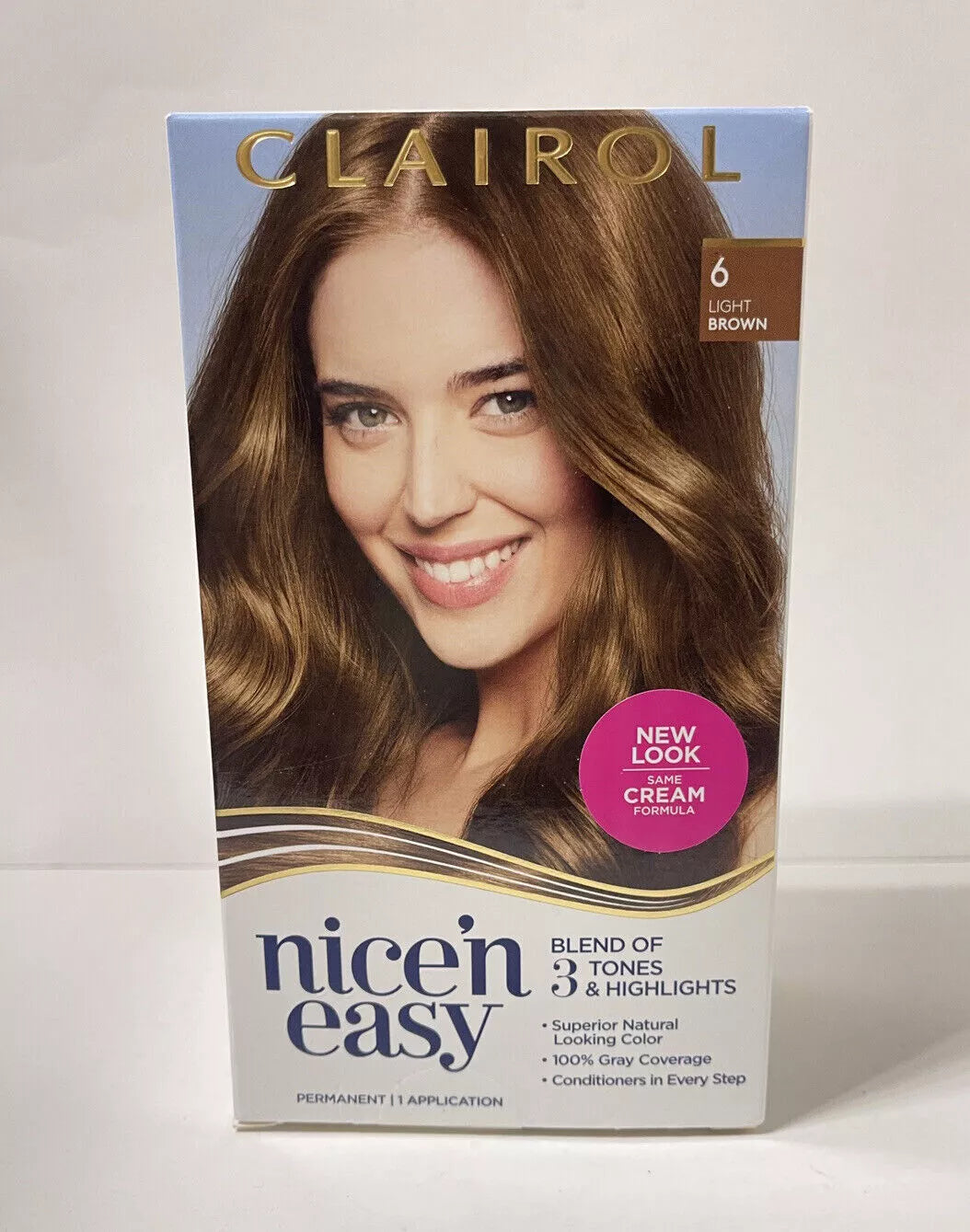 Clairol Nice'n Easy Permanent Hair Dye, 6 Light Brown Hair Color, Pack of 1