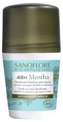 Sanoflore 48H Mentha Fresh No Stain Deodorant Organic 50Ml