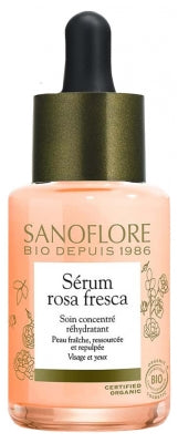 Sanoflore Rosa Fresca Serum Angelica Organic Re-Hydrating Concentrate 30Ml