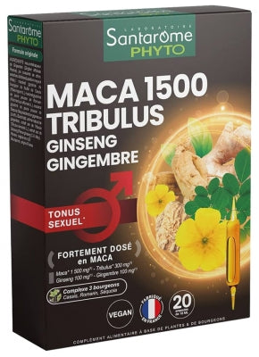 Santarome Phyto Maca 1500 Tribulus Ginseng Ginger 20 Phials