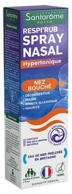 Santarome Respi'Rub Hypertonic Nasal Spray Blocked Nose 100 Ml