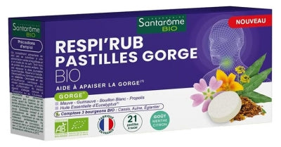 Santarome Respi'Rub Pastilles Gorge Bio 21 Pastilles