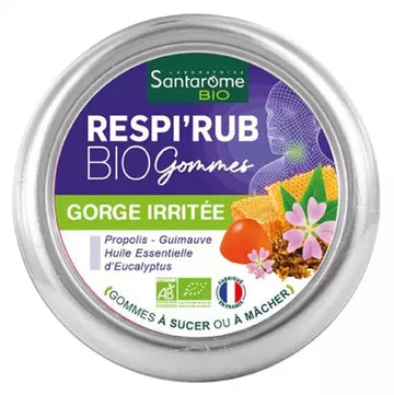 Santarome Respir'Rub Soar Throat Gums Organic 45 Gums