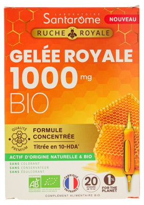 Santarome Ruche Royale Royal Jelly 1000 Mg Organic 20 Vials