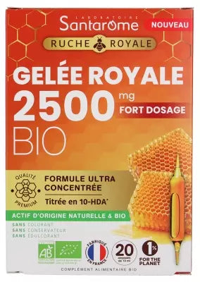 Santarome Ruche Royale Royal Jelly 2500 Mg Organic 20 Vials