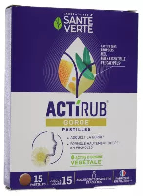 Santé Verte Actirub Throat Lozenges 15 Lozenges