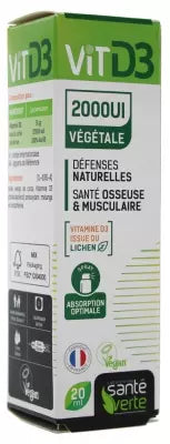 Santé Verte Vit D3 2000Ui Vegetable 20Ml