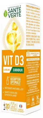 Santé Verte Vit D3 1000Ui 20Ml