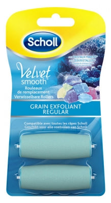 Scholl Velvet Smooth Express Pedi Crystal Diamonds Exfoliating Grain 2 Replacement Rolls