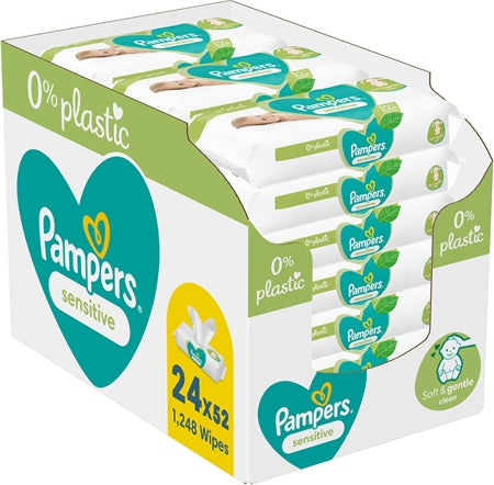 Pampers Sensitive Plastic Free Wet Wipes For Kids For Sensitive Skin 