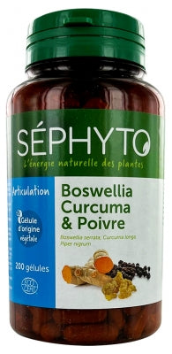 Séphyto Articulation Boswellia Turmeric Pepper Organic 200 Capsules