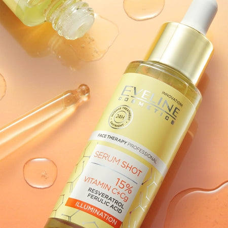 Eveline Cosmetics Serum Shot 15% Vitamin C+Cg Anti-Wrinkle Brightening Serum With Vitamin C