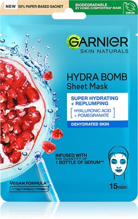 Garnier Skin Naturals Moisture+Aqua Bomb Moisturising Face Sheet Mask With Hyaluronic Acid