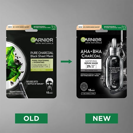 Garnier Skin Naturals Pure Charcoal Black Sheet Mask With Seaweed Extract