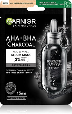 Garnier Skin Naturals Pure Charcoal Black Sheet Mask With Seaweed Extract