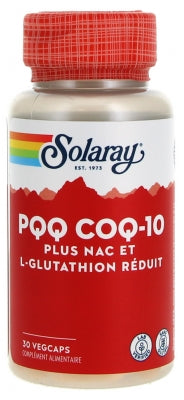 Solaray Pqq Coq-10 + Nac And L-Glutathione Reduced 30 Vegetable Capsules