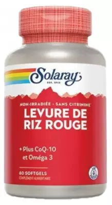 Solaray Red Rice Yeast Plus Coq-10 And Omega 3 60 Capsules