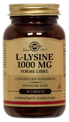 Solgar L-Lysine 1000Mg 50 Tablets