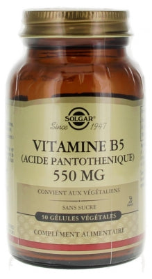 Solgar Vitamin B5 (Pantothenic Acid) 550Mg 50 Vegetable Capsules