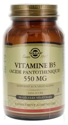Solgar Vitamin B5 (Pantothenic Acid) 550Mg 50 Vegetable Capsules