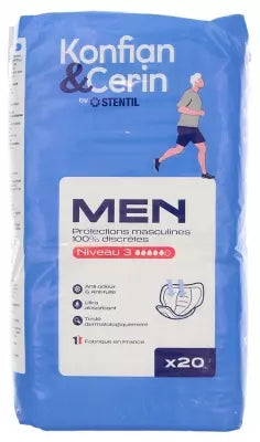 Stentil Konfian & Cerin Men Level 3 Protections Masculines Discrètes 20 Units