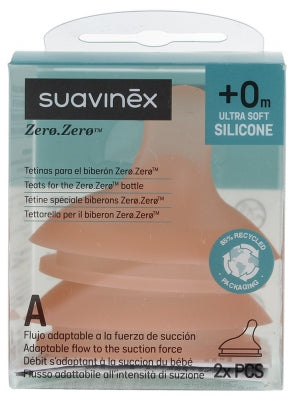 Suavinex Zero.Zero 2 Flow Teats Special Breastfed Babies 0 Months And +