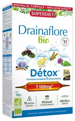 Superdiet Organic Drainaflore Detox 20 Phials