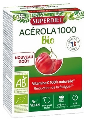 Superdiet Acérola 1000 Organic 24 Breakable Tablets To Crunch