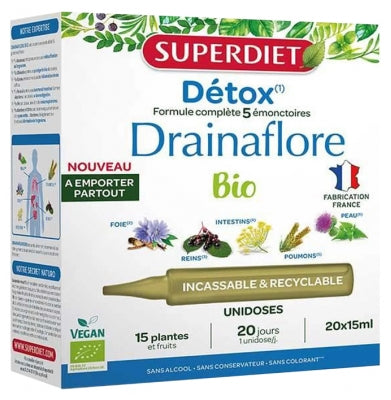 Superdiet Drainaflore Organic Detox 20 Unidoses