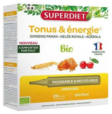 Superdiet Ginseng Royal Jelly Acerola Organic 20 Unidoses