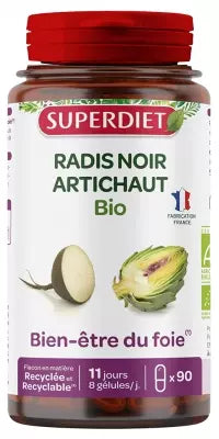 Superdiet Organic Black Radish Artichoke 90 Capsules