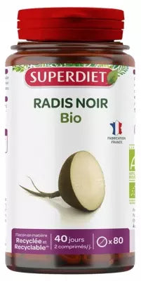 Superdiet Organic Black Radish 80 Tablets