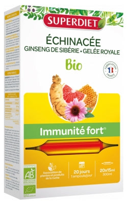 Superdiet Organic Echinacea Ginseng Royal Jelly 20 Phials