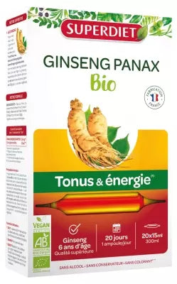 Superdiet Organic Ginseng 20 Phials