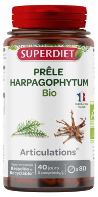 Superdiet Organic Horsetail Harpagophytum 80 Tablets