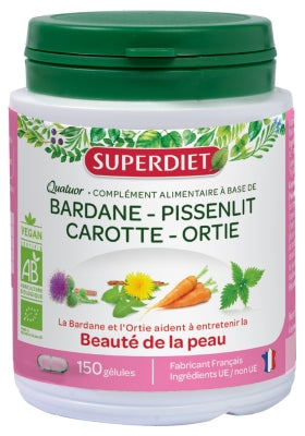 Superdiet Organic Quatuor Beauty Of The Skin 150 Capsules