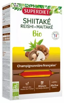 Superdiet Organic Shiitaké Reishi Maitaké 20 Phials