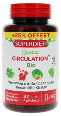 Superdiet Quatuor Circulation 120 Capsules + 30 Capsules Offered