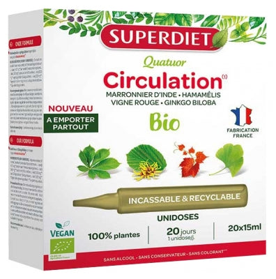 Superdiet Quatuor Circulation Organic 20 Unidoses