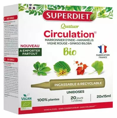 Superdiet Quatuor Circulation Organic 20 Unidoses