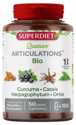 Superdiet Quatuor Organic Tumeric Joints 150 Capsules