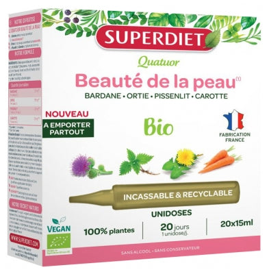 Superdiet Quatuor Organic Skin Beauty 20 Unidoses