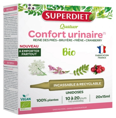 Superdiet Quatuor Urinary Comfort Organic 20 Unidoses